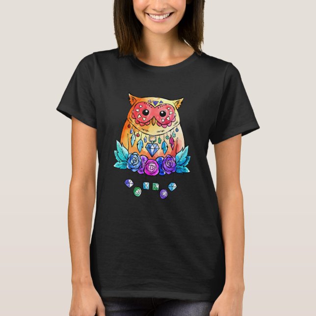 Owl Boho Chic T-Shirt (Front)