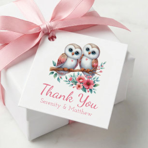 Owl Boho Rustic Country Woodland Wedding Thank You Favour Tags