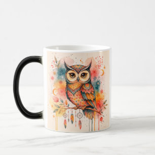 owl boho watercolor mugs
