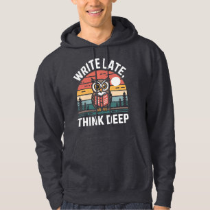  Owl Book Moon Vintage Sunset Hoodie