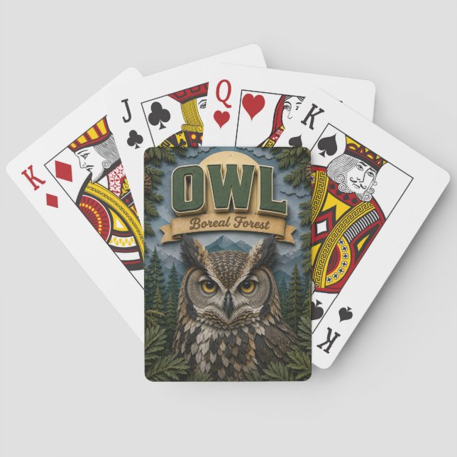 Owl Boreal Forest POPCUT Playing Cards (Back)