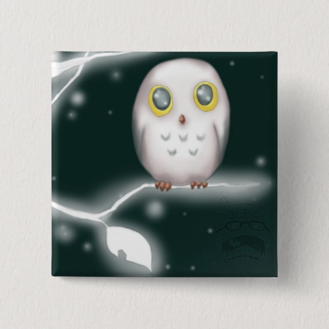owl branchwm 15 cm square badge (Front)
