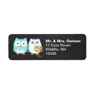 Owl Bride and Groom Cute Wedding Couple Newlywed
