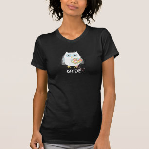 Owl Bride Cute Mrs Newlywed Wife Custom T-Shirt