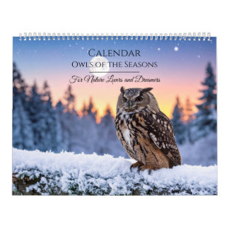 Owl Calendar – Majestic Owls & Seasonal Wildlife, 