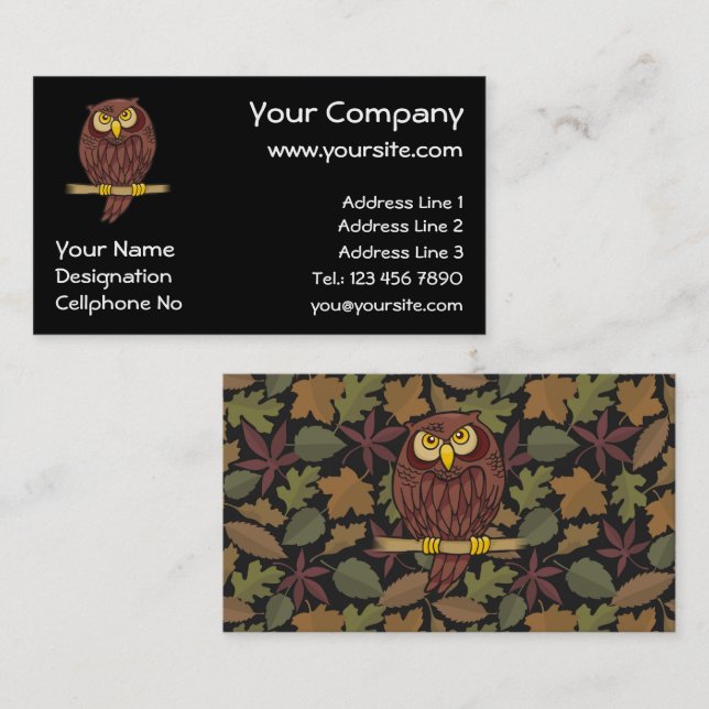 Owl Cartoon Business Card (Front/Back)