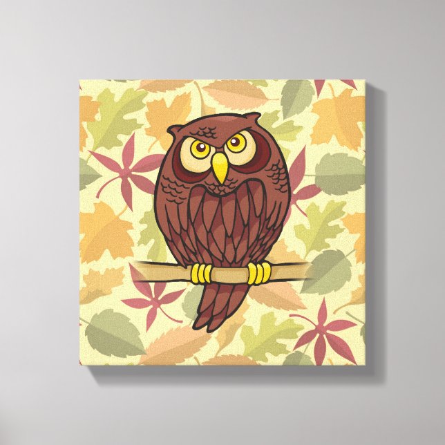 Owl Cartoon Canvas Print (Front)