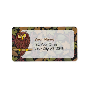 Owl Cartoon Label