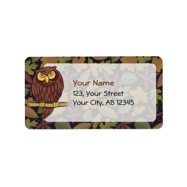 Owl Cartoon Label (Front)