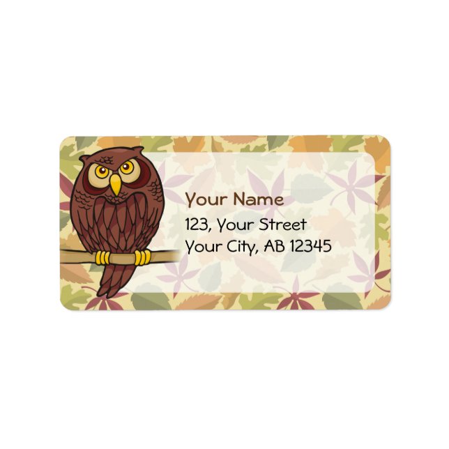 Owl Cartoon Label (Front)