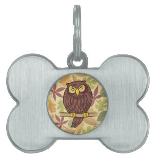 Owl Cartoon Pet Tag