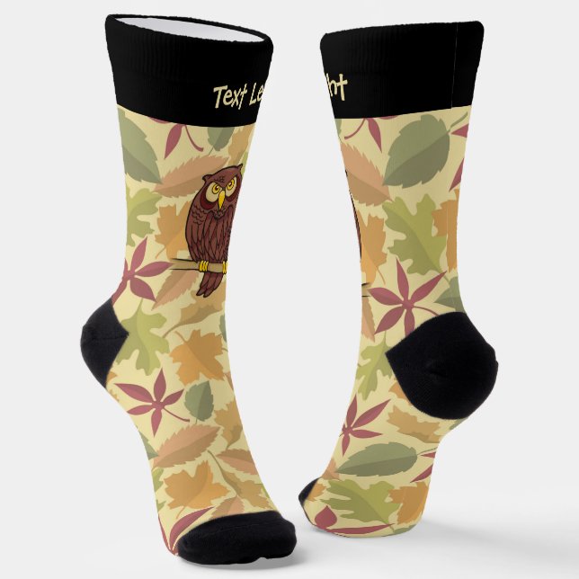 Owl Cartoon Socks (Angled)