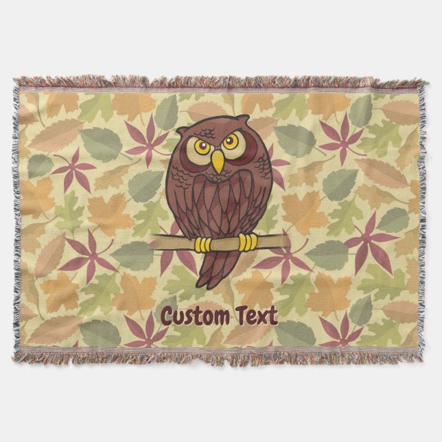 Owl Cartoon Throw Blanket (Front)