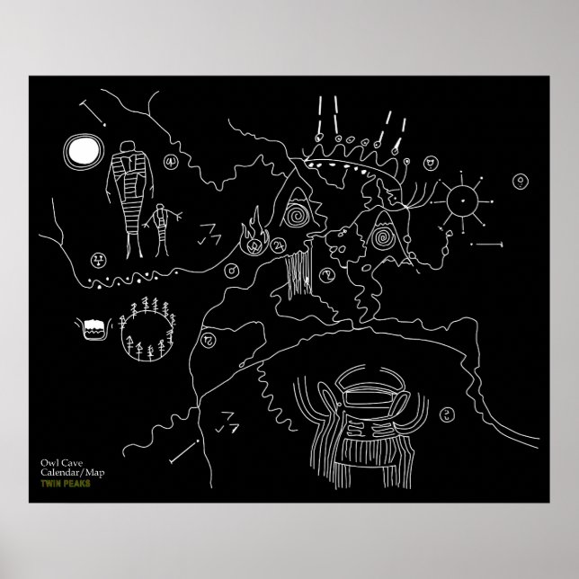 Owl Cave Map - Twin Peaks Poster (Front)