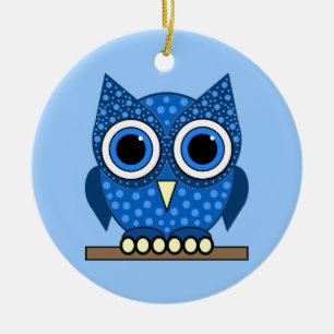 owl ceramic tree decoration