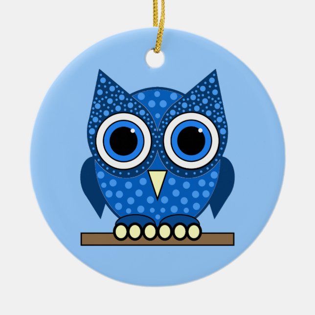 owl ceramic tree decoration (Front)