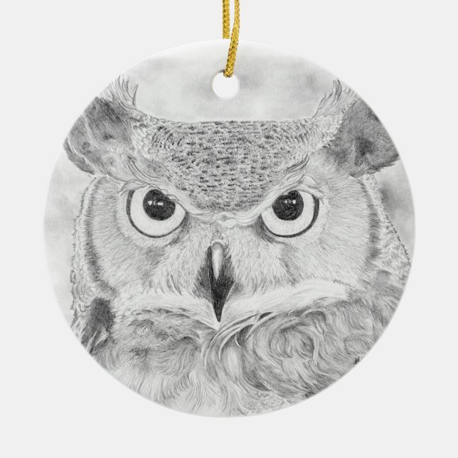 Owl Ceramic Tree Decoration (Front)