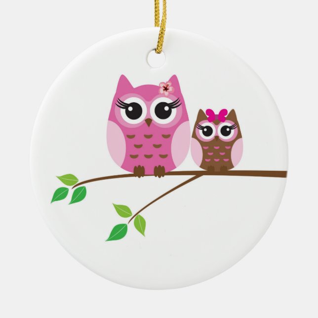 Owl Ceramic Tree Decoration (Front)