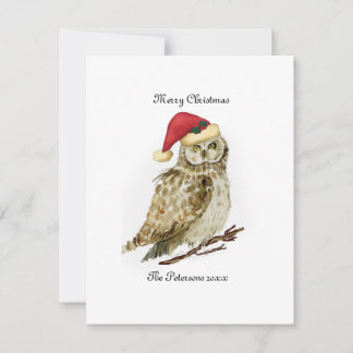 Owl Christmas Card personalised
