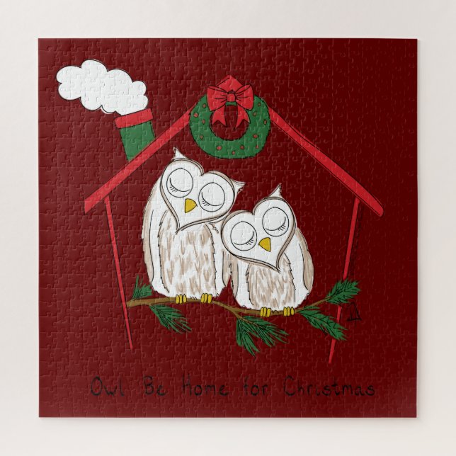 Owl Christmas Country Holiday Jigsaw Puzzle (Vertical)