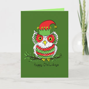 Owl Christmas Cute Funny Holiday Card