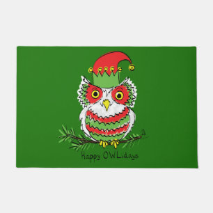 Owl Christmas Cute Funny Holiday Kids Doormat