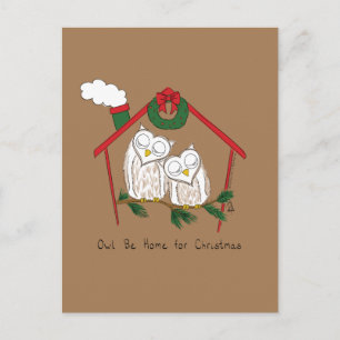 Owl Christmas Cute Funny Holiday Postcard