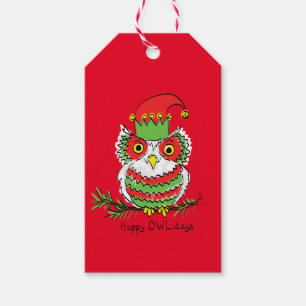 Owl Christmas Cute Funny Kids Gift Tags