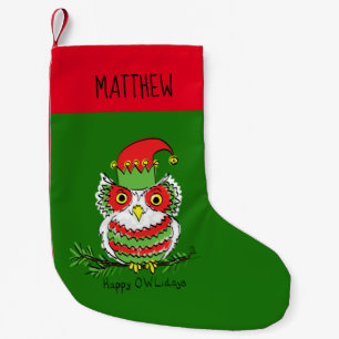 Owl Christmas Cute Funny Kids Small Christmas Stocking