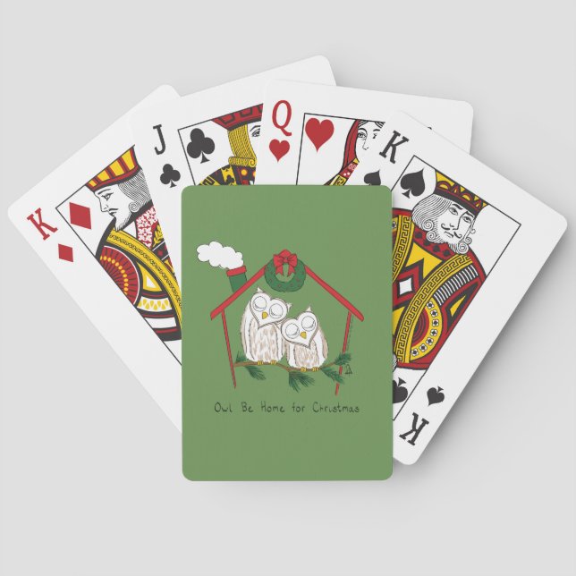 Owl Christmas Cute Kids Playing Cards (Back)