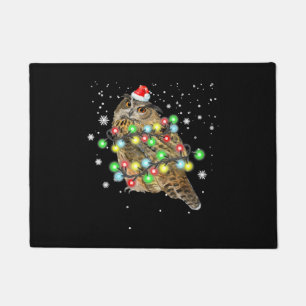 Owl Christmas Lights Funny Xmas Owl Lover Gift Doormat