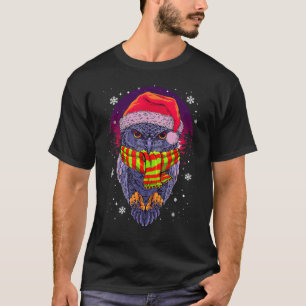 Owl Christmas Reindeer Antlers Xmas  Kids Boys Gir T-Shirt