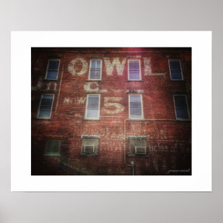 Owl Cigar Ghost Sign Poster Print