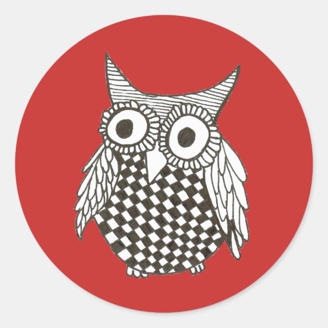Owl Classic Round Sticker (Front)
