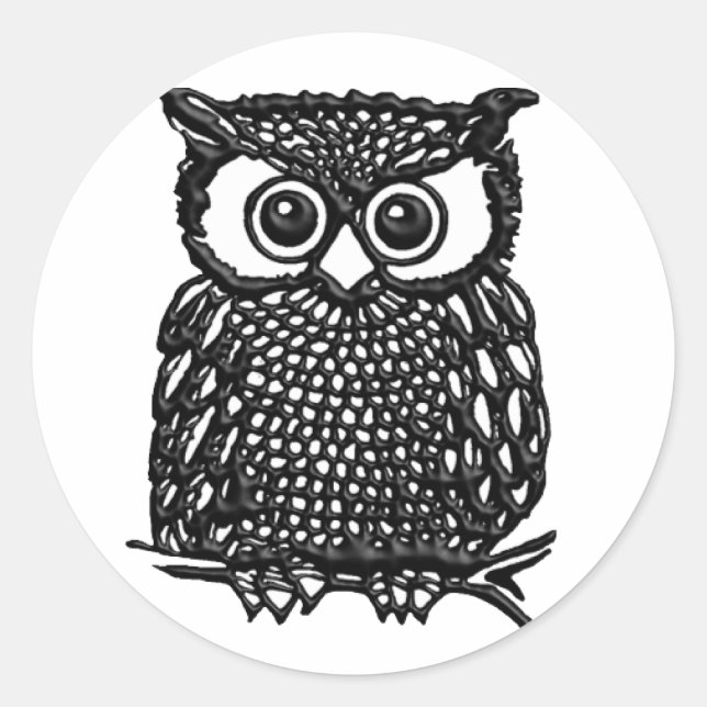 Owl Classic Round Sticker (Front)