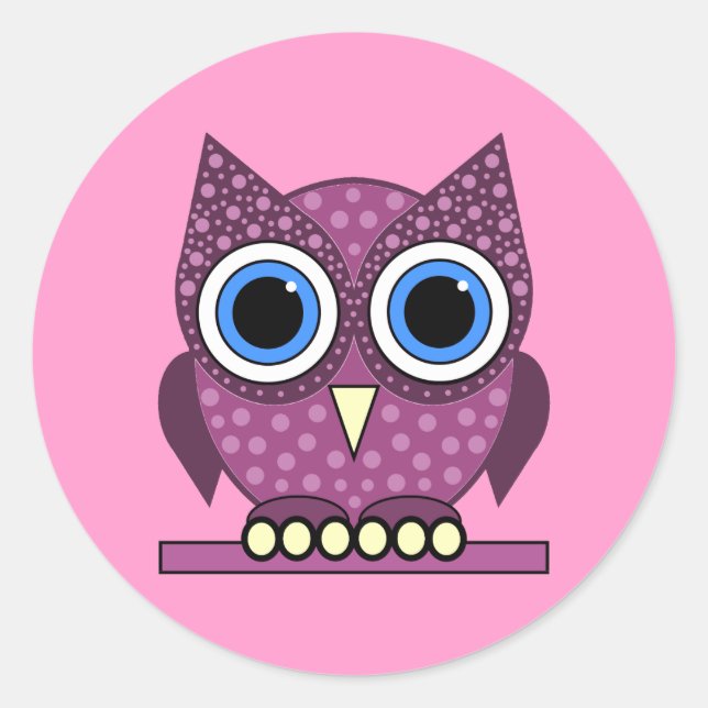 owl classic round sticker (Front)