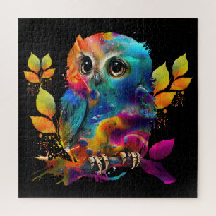 OWL COLORFUL ABSTRACT JIGSAW PUZZLE