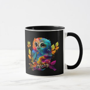 OWL COLORFUL ABSTRACT  MUG