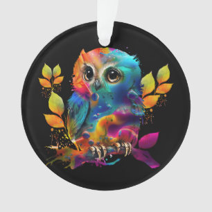 OWL COLORFUL ABSTRACT  ORNAMENT