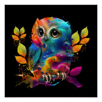 OWL COLORFUL ABSTRACT 