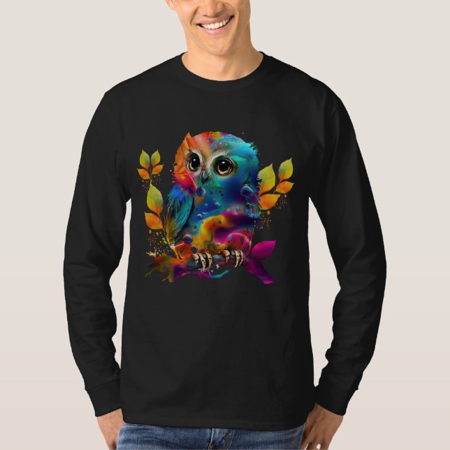 OWL COLORFUL ABSTRACT  T-Shirt (Front)