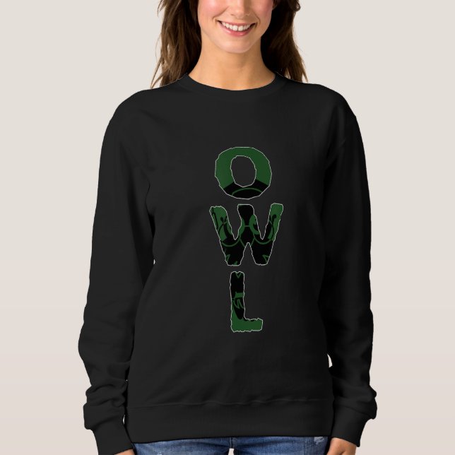 Owl Colourful Animal Shadow Silhouette Sweatshirt (Front)