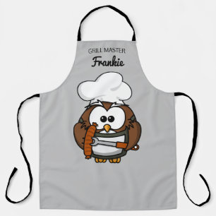 Owl Custom Grillmaster Apron Dad Gift