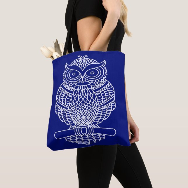 Owl (dark blue) - Tote Bag (Close Up)