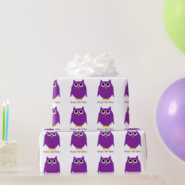 Owl Design Birthday Present Wrapping Paper (Party Gifts)