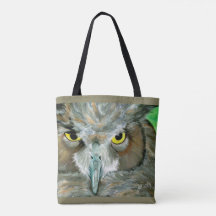 Owl Design: Double-Sided (Teal/Taupe) Tote