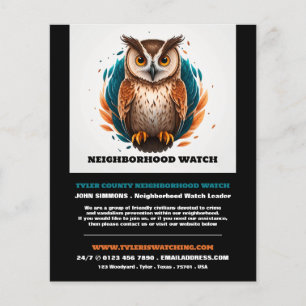 Owl Design, Neighborhood Community Watch Advert Flyer