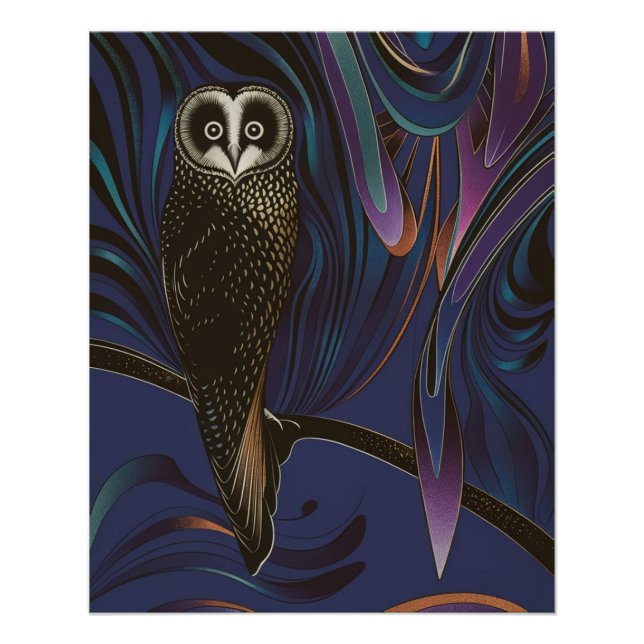Owl Design Poster Wall Art Psychedelia (Front)