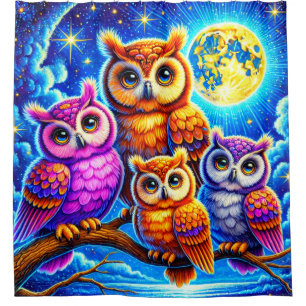 Owl Design Shower Curtain