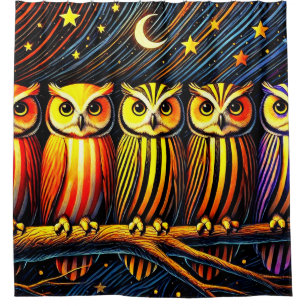 Owl Design Shower Curtain